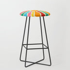 Retro Sun Waves: Rainbow Edition Stool Gallery Image 1