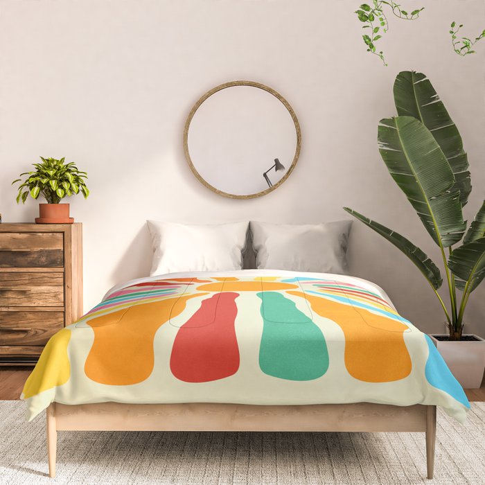 Retro Sun Waves: Rainbow Edition Comforter Gallery Image 3
