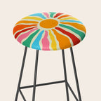 Retro Sun Waves: Rainbow Edition Stool Gallery Image 2