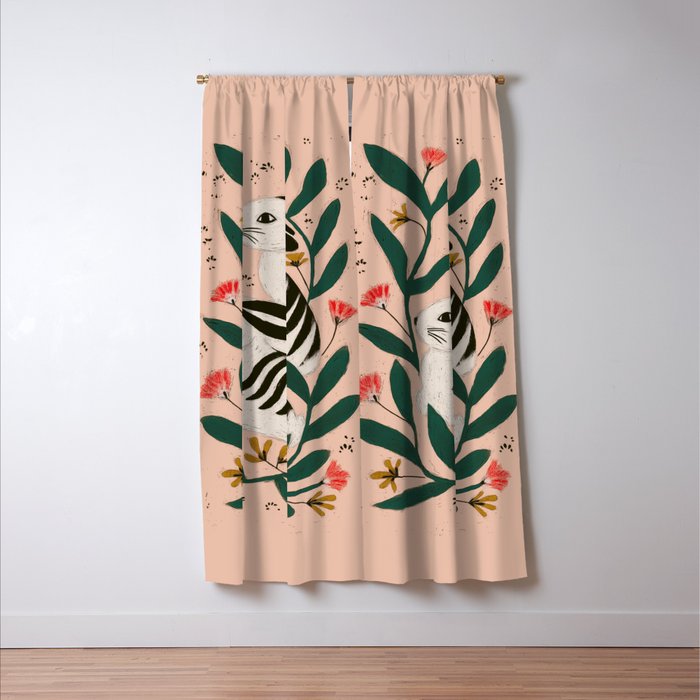 Hares Among Flowers Window Curtain Gallery Image 3