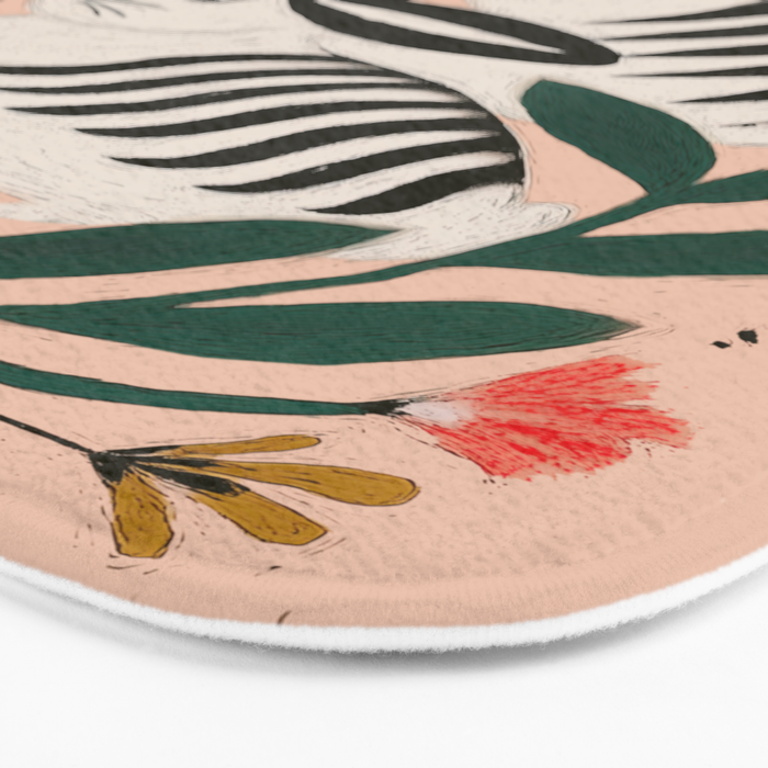 Hares Among Flowers Bath Mat Gallery Image 3