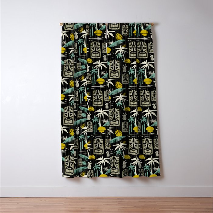Island Tiki - Black Window Curtain Gallery Image 3