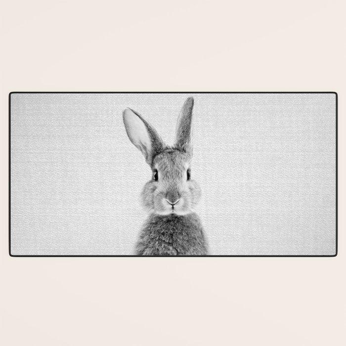 Rabbit - Black & White Desk Mat Gallery Image 3