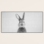 Rabbit - Black & White Desk Mat Gallery Image 3