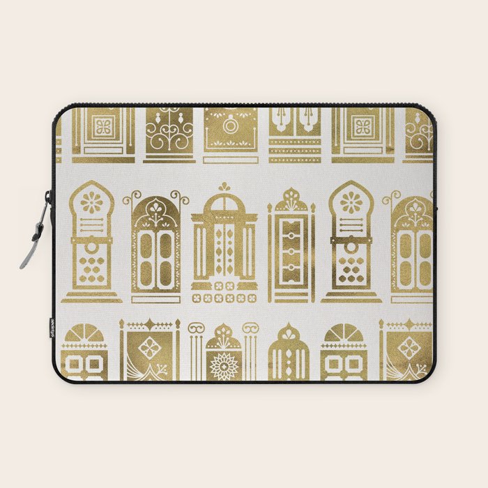 Moroccan Doors - Gold Palette Laptop Sleeve Gallery Image 1