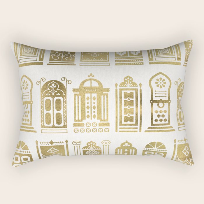 Moroccan Doors - Gold Palette Rectangular Pillow Gallery Image 1
