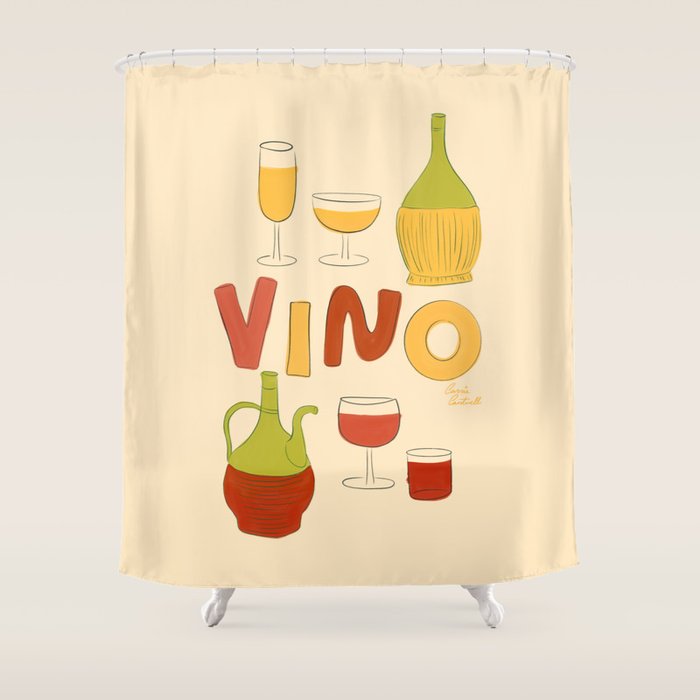 Vino Italian Wine Shower Curtain Gallery Image 1