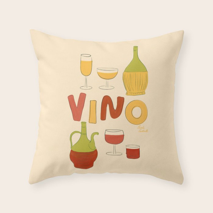 Vino Italian Wine Throw Pillow Gallery Image 6