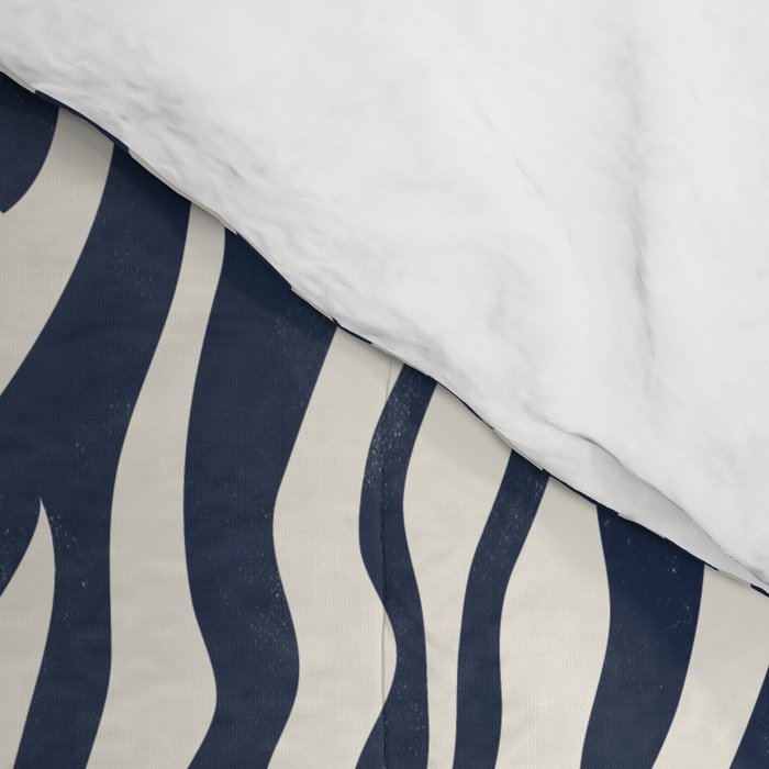 Zebra Stripes In Midnight Blue Comforter Gallery Image 4