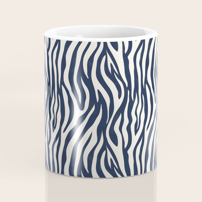 Zebra Stripes In Midnight Blue Coffee Mug Gallery Image 4