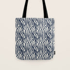 Zebra Stripes In Midnight Blue Tote Bag Gallery Image 1