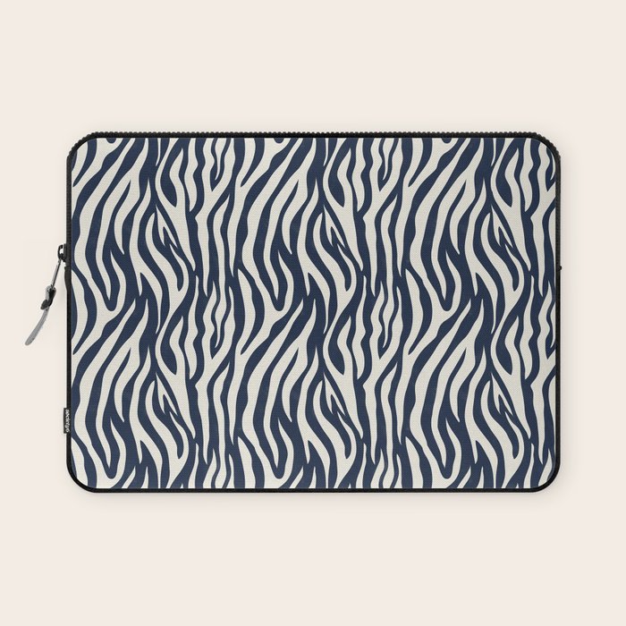 Zebra Stripes In Midnight Blue Laptop Sleeve Gallery Image 1