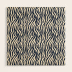 Zebra Stripes In Midnight Blue Wood Wall Art Gallery Image 1