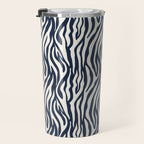 Zebra Stripes In Midnight Blue Travel Mug Gallery Image 3