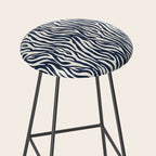 Zebra Stripes In Midnight Blue Stool Gallery Image 2