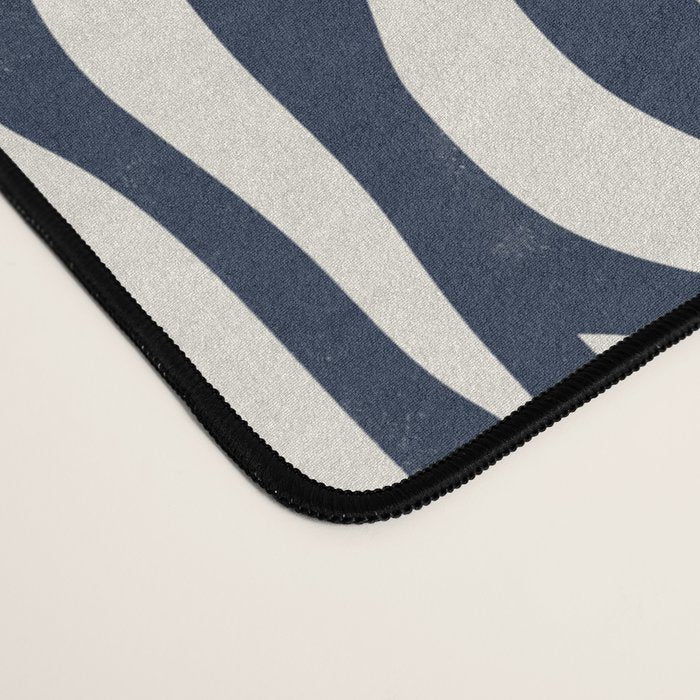 Zebra Stripes In Midnight Blue Desk Mat Gallery Image 4