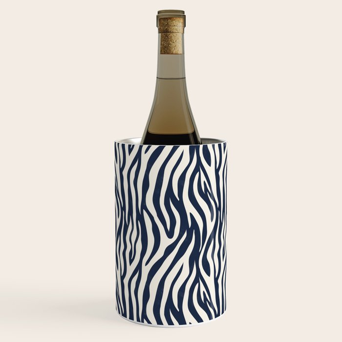 Zebra Stripes In Midnight Blue Wine Chiller Gallery Image 3