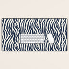 Zebra Stripes In Midnight Blue Desk Mat Gallery Image 1