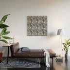 Zebra Stripes In Midnight Blue Wood Wall Art Gallery Image 2