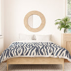 Zebra Stripes In Midnight Blue Duvet Cover Gallery Image 3
