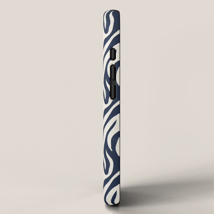 Zebra Stripes In Midnight Blue iPhone Case Gallery Image 2