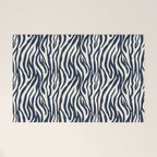 Zebra Stripes In Midnight Blue Welcome Mat Gallery Image 1