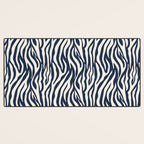 Zebra Stripes In Midnight Blue Desk Mat Gallery Image 3