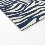 Zebra Stripes In Midnight Blue Welcome Mat Gallery Image 2