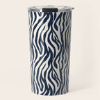 Zebra Stripes In Midnight Blue Travel Mug Gallery Image 1