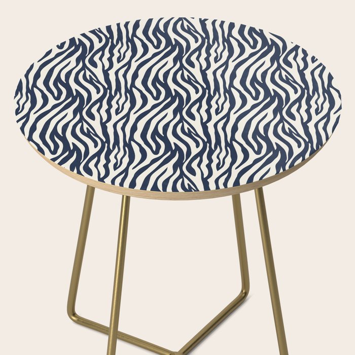 Zebra Stripes In Midnight Blue Side Table Gallery Image 2