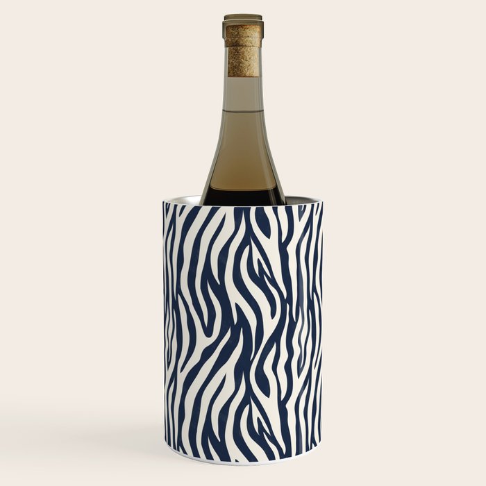 Zebra Stripes In Midnight Blue Wine Chiller Gallery Image 1
