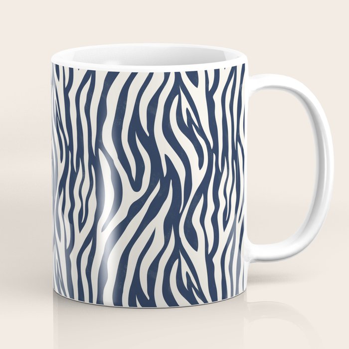 Zebra Stripes In Midnight Blue Coffee Mug Gallery Image 1