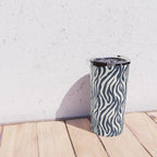 Zebra Stripes In Midnight Blue Travel Mug Gallery Image 4