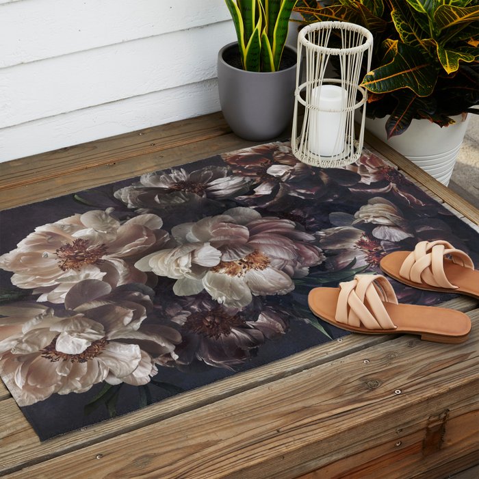 Midnight Peonies  Outdoor Rug Gallery Image 2