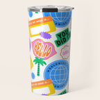 Retro cartoon sticker label pattern Travel Mug Gallery Image 1