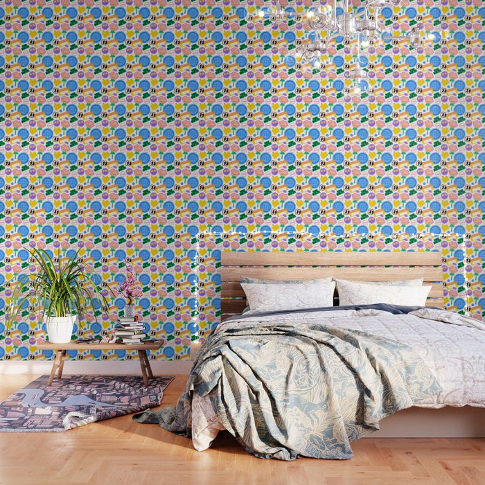 Retro cartoon sticker label pattern Wallpaper Gallery Image 3