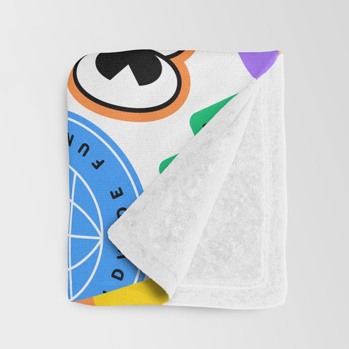 Retro cartoon sticker label pattern Throw Blanket Gallery Image 3