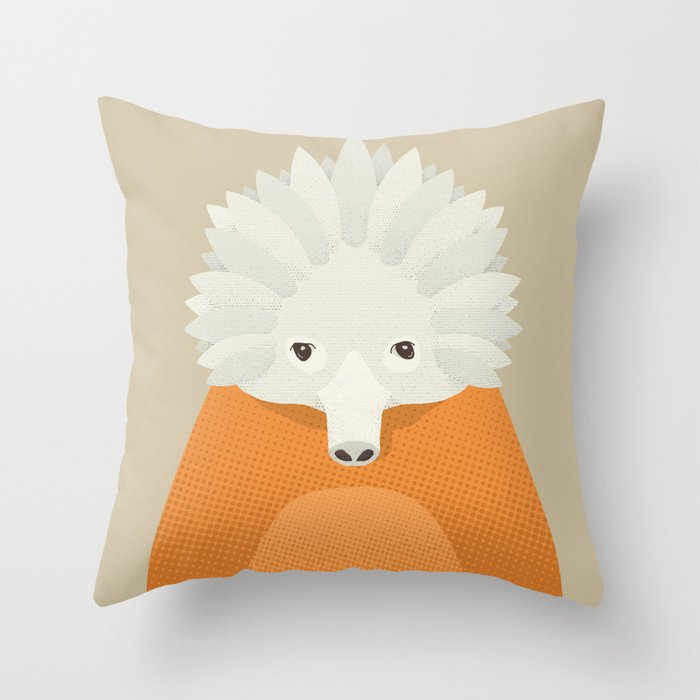 Whimsy Echidna, Animal Portrait Throw Pillow Gallery Image 6
