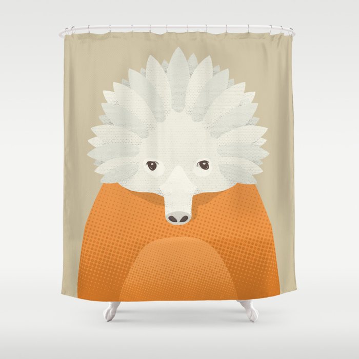 Whimsy Echidna, Animal Portrait Shower Curtain Gallery Image 1