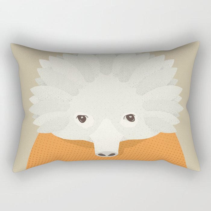 Whimsy Echidna, Animal Portrait Rectangular Pillow Gallery Image 1