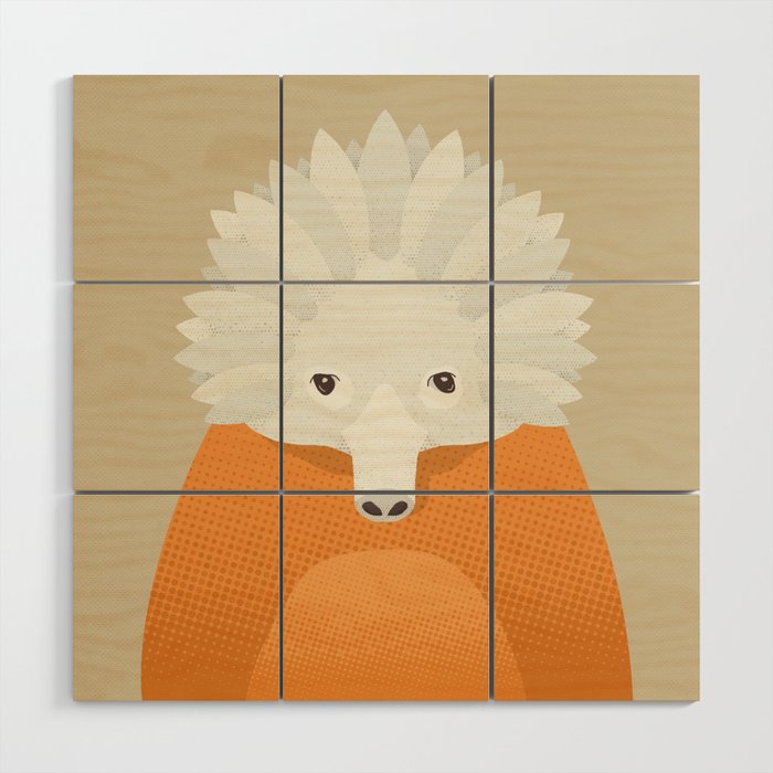 Whimsy Echidna, Animal Portrait Wood Wall Art Gallery Image 1