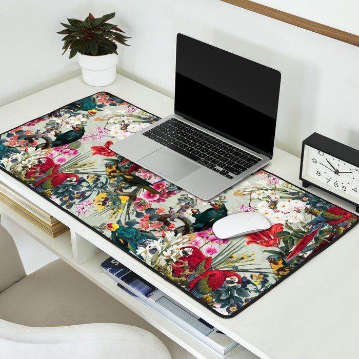 FLORAL AND BIRDS XXII Desk Mat Gallery Image 2