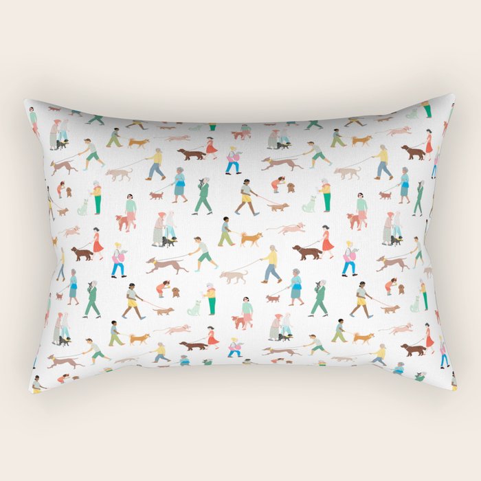 Walking Our Dogs Rectangular Pillow Gallery Image 2