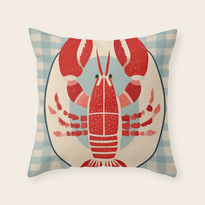 Lobster Lunch Throw Pillow Gallery Image 6