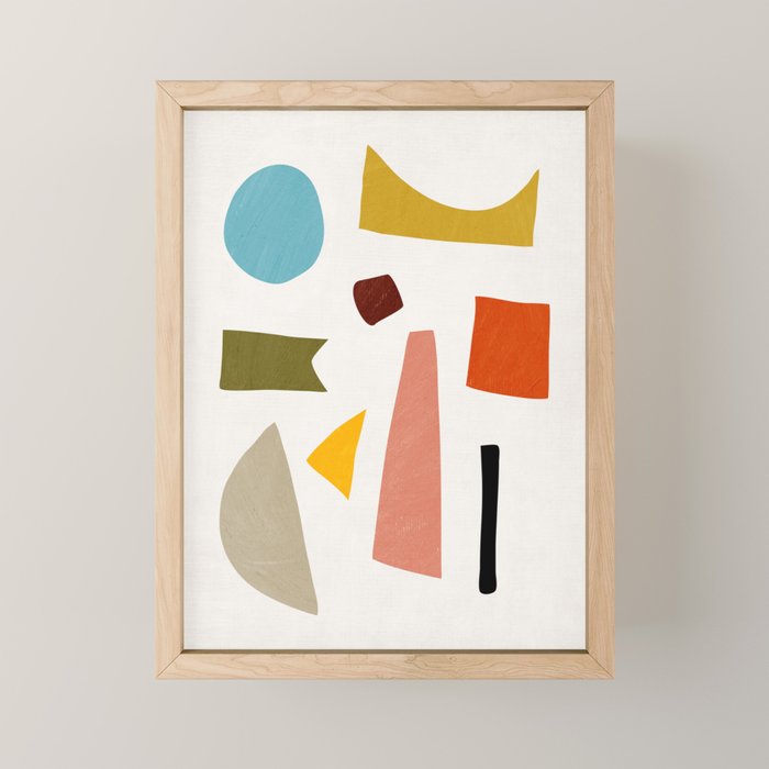Colorful Rich Pastels Tones Cut-Outs Artwork 01 Mini Art Print Gallery Image 1