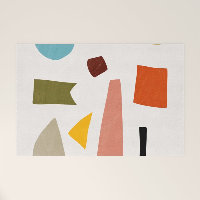 Colorful Rich Pastels Tones Cut-Outs Artwork 01 Welcome Mat Gallery Image 1