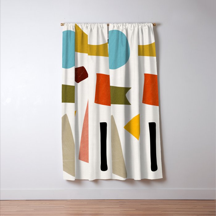 Colorful Rich Pastels Tones Cut-Outs Artwork 01 Window Curtain Gallery Image 3