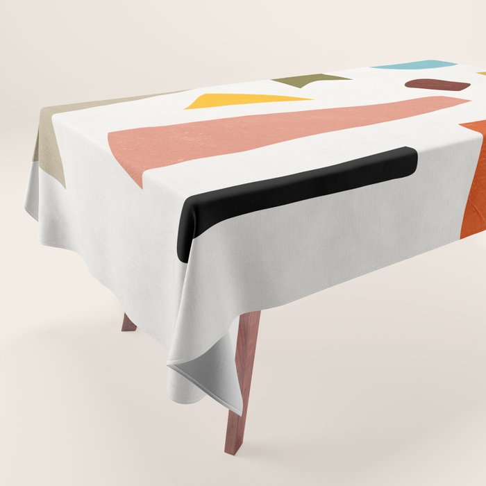Colorful Rich Pastels Tones Cut-Outs Artwork 01 Tablecloth