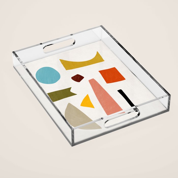 Colorful Rich Pastels Tones Cut-Outs Artwork 01 Acrylic Tray Gallery Image 1