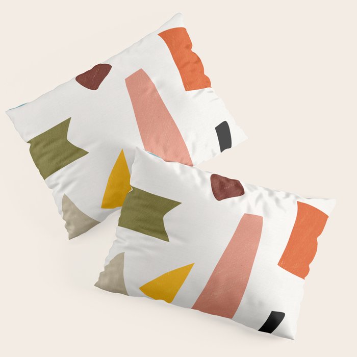 Colorful Rich Pastels Tones Cut-Outs Artwork 01 Pillow Sham Gallery Image 1